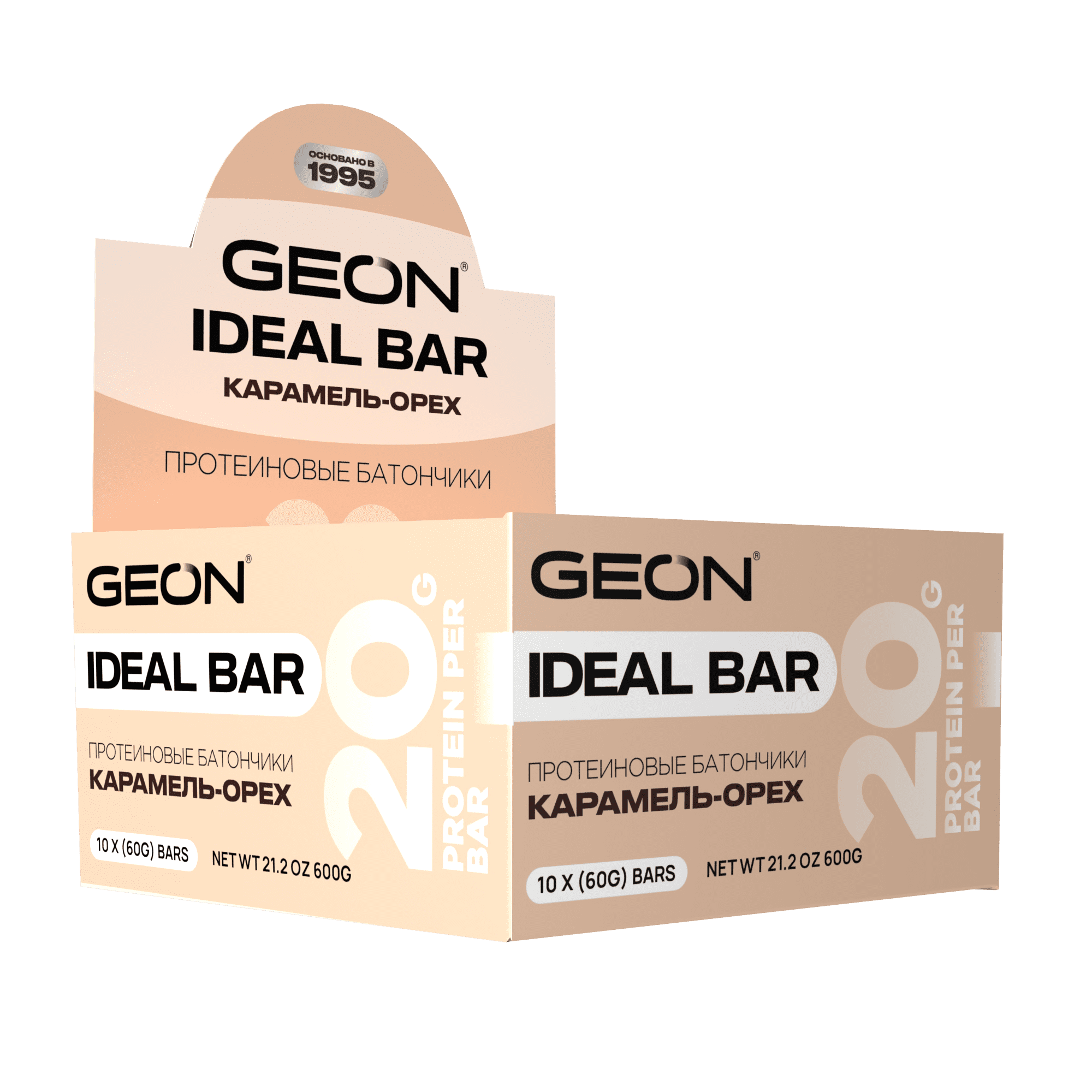 Протеиновые батончики GEON IDEALBAR  Карамель и орех, 33% белка (60г х 10шт.)