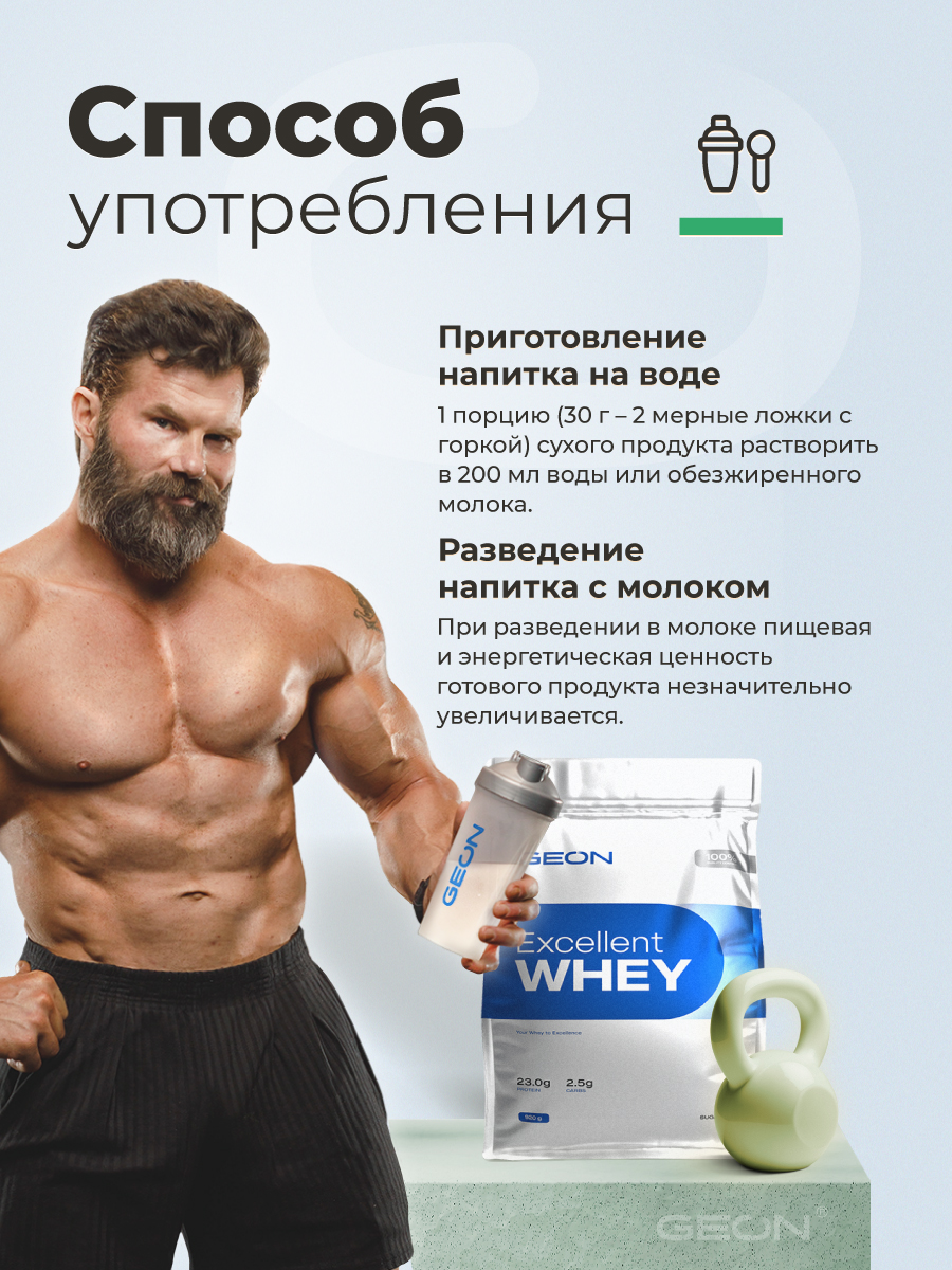 Протеин GEON EXCELLENT WHEY Кокос, 77% белка (920г)