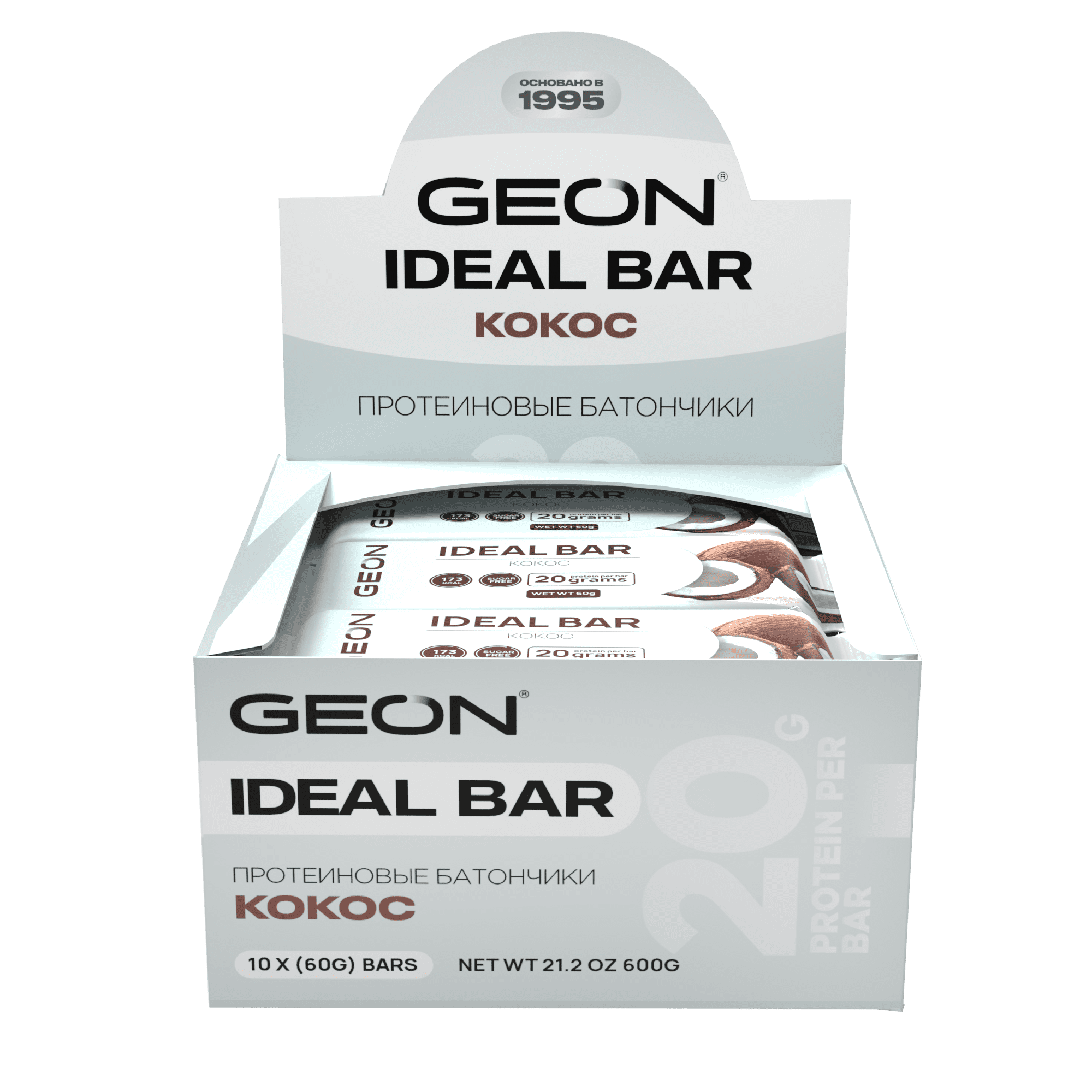 Протеиновые батончики GEON IDEALBAR  Кокос, 33% белка (60г х 10шт.)
